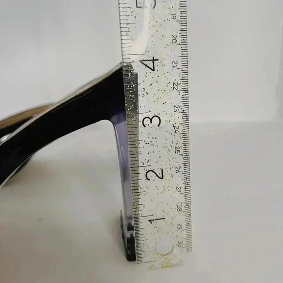 Y2K Pied A Terre Vintage Patent Leather Square Toe Acrylic Heels - Picture 8 of 9